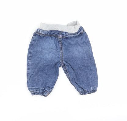 F&F Boys Blue   Cargo Trousers Size 3-6 Months