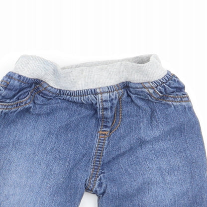 F&F Boys Blue   Cargo Trousers Size 3-6 Months