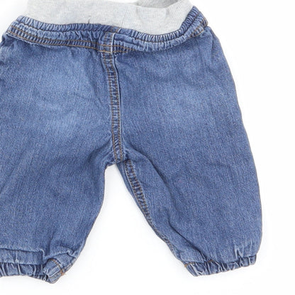 F&F Boys Blue   Cargo Trousers Size 3-6 Months