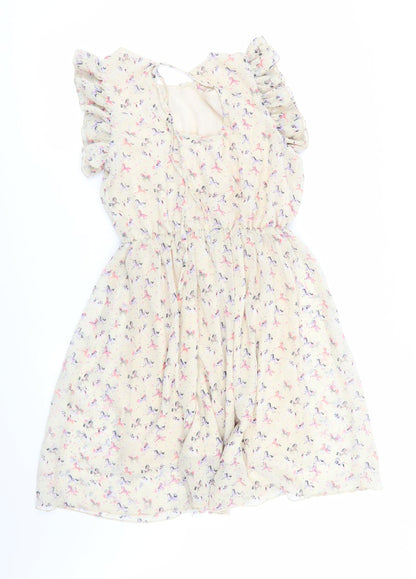 max c Womens Beige Animal Print  Fit & Flare  Size 8