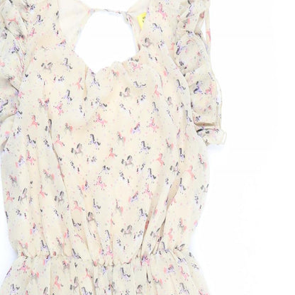 max c Womens Beige Animal Print  Fit & Flare  Size 8