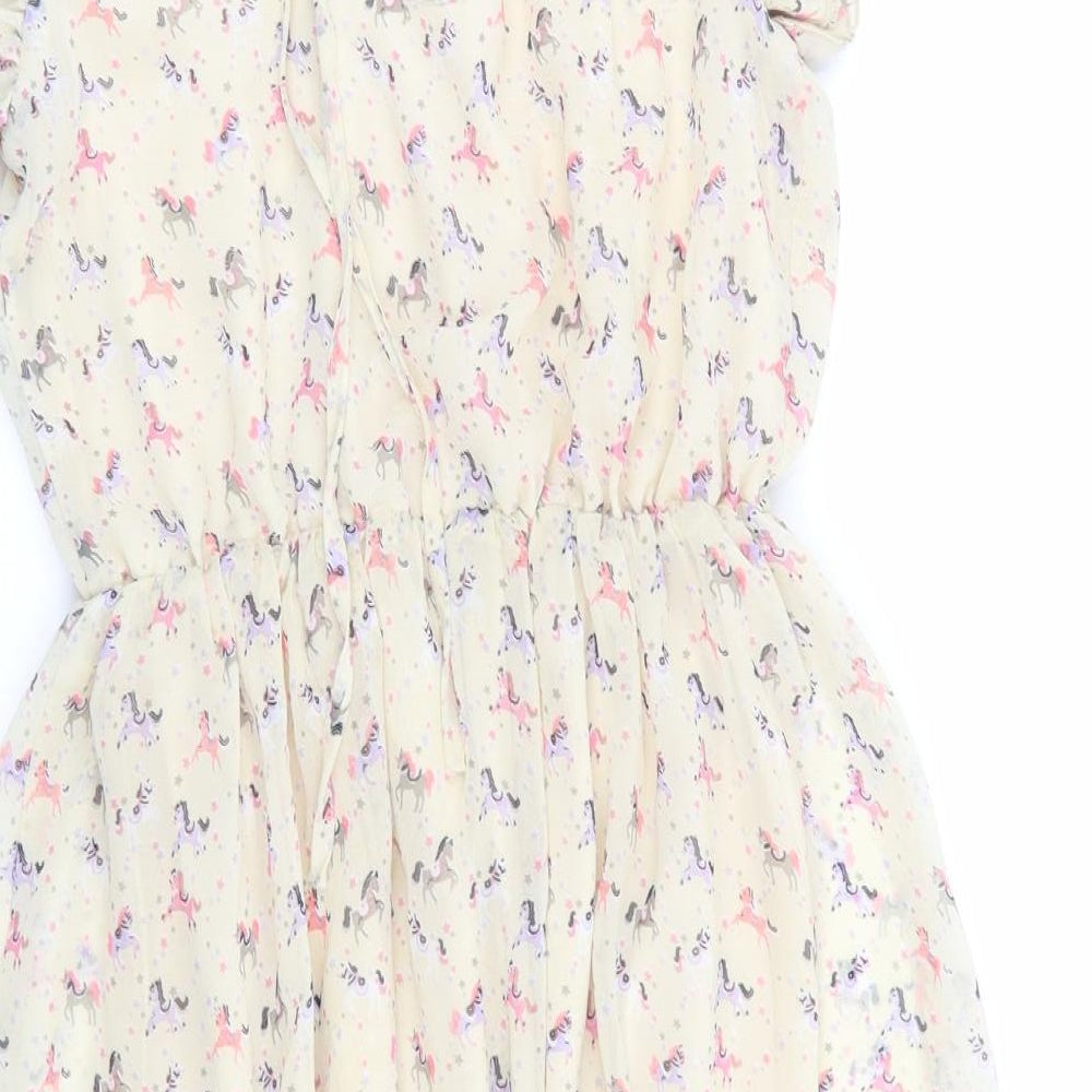 max c Womens Beige Animal Print  Fit & Flare  Size 8