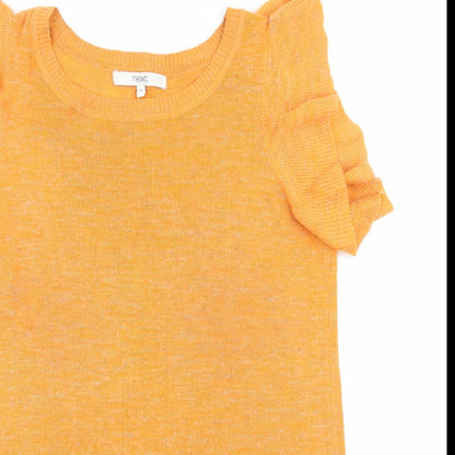 Womens UK Size 10 NEXT Orange Basic T-Shirt