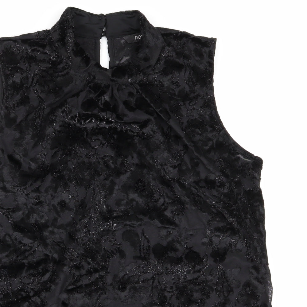 Womens UK Size 10 NEXT Black Basic Blouse