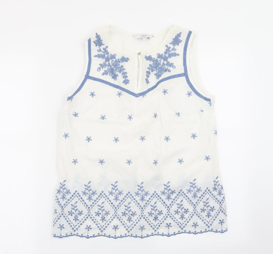 Womens UK Size 10 NEXT White Basic Blouse