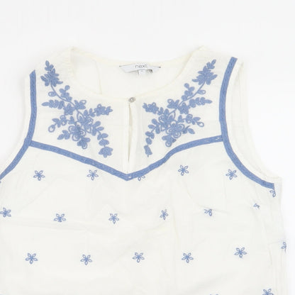 Womens UK Size 10 NEXT White Basic Blouse
