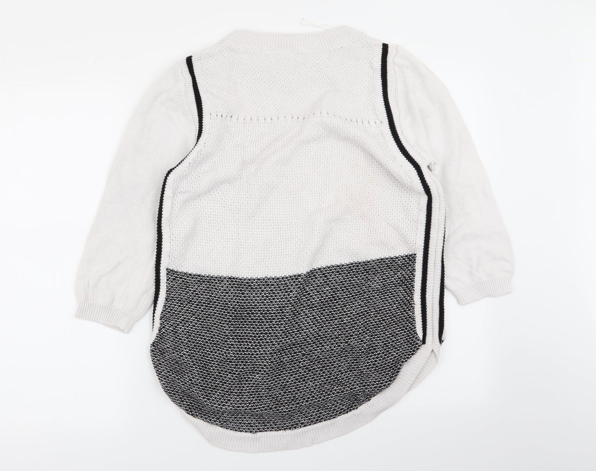 Back view of Rockmans women’s multicoloured jumper, size M