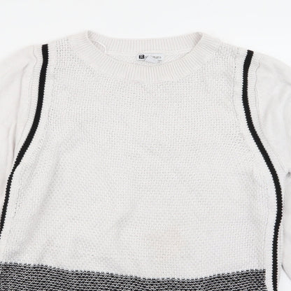 Close-up detail of Rockmans women’s multicoloured jumper, size M