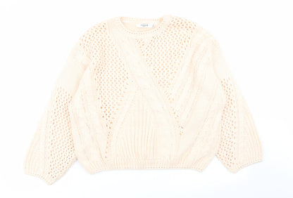 Womens UK Size S sweewe Beige Pullover Jumper