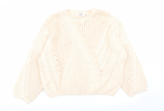 Womens UK Size S sweewe Beige Pullover Jumper
