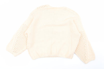 Womens UK Size S sweewe Beige Pullover Jumper