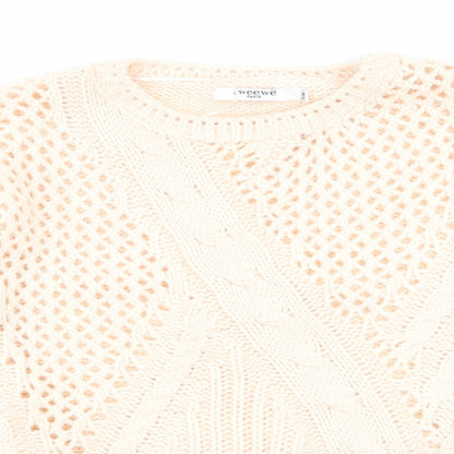 Womens UK Size S sweewe Beige Pullover Jumper