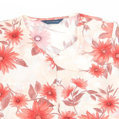 Womens UK Size 10 Debenhams Multicoloured Basic Button-Up