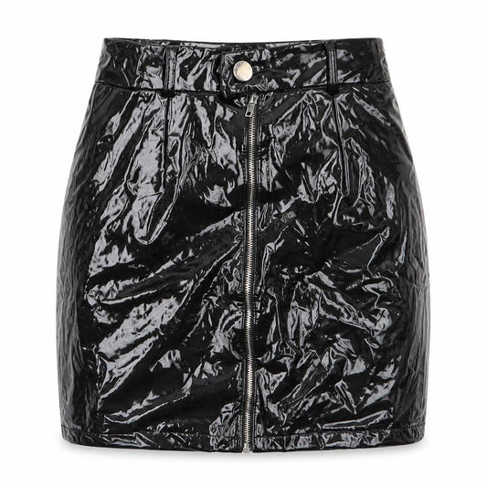 Front view of Fashion Nova women’s black mini skirt, size XS