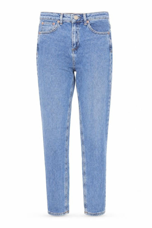 Front view of ASOS women’s blue skinny jeans, size UK 24, in, 32-inch leg
