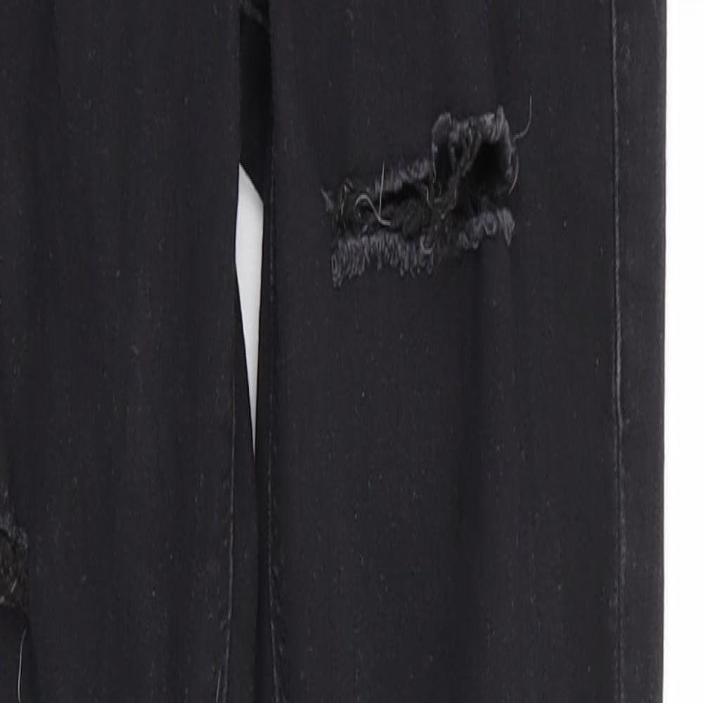 Topshop Womens Black   Skinny Jeans Size 25 in L32 in - RIPPED JEANS