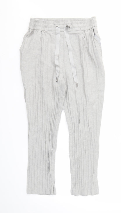 F&F Womens Grey   Capri Trousers Size 12 L24 in - STRECHY WAISTBAND
