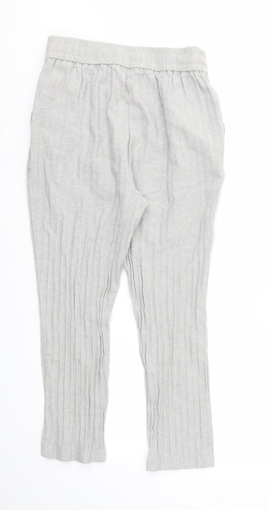 F&F Womens Grey   Capri Trousers Size 12 L24 in - STRECHY WAISTBAND