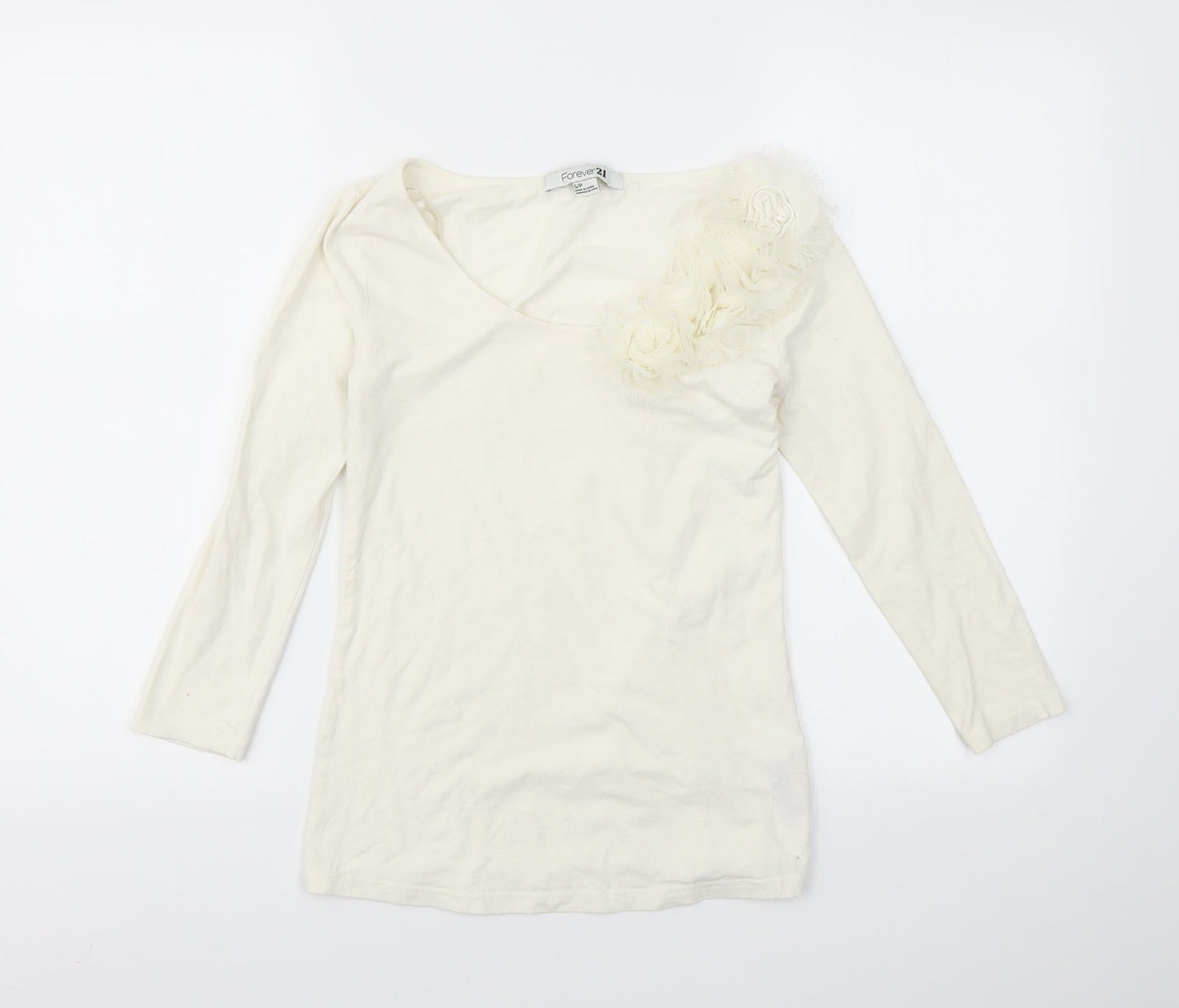 FOREVER 21 Womens Ivory   Basic T-Shirt Size S