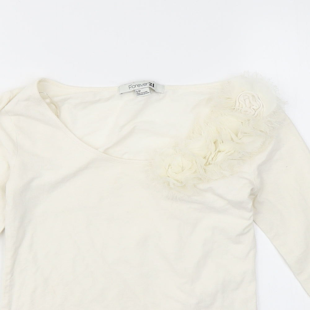FOREVER 21 Womens Ivory   Basic T-Shirt Size S