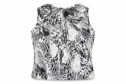 Front view of SJ women’s multicoloured geometric basic blouse, size UK 16