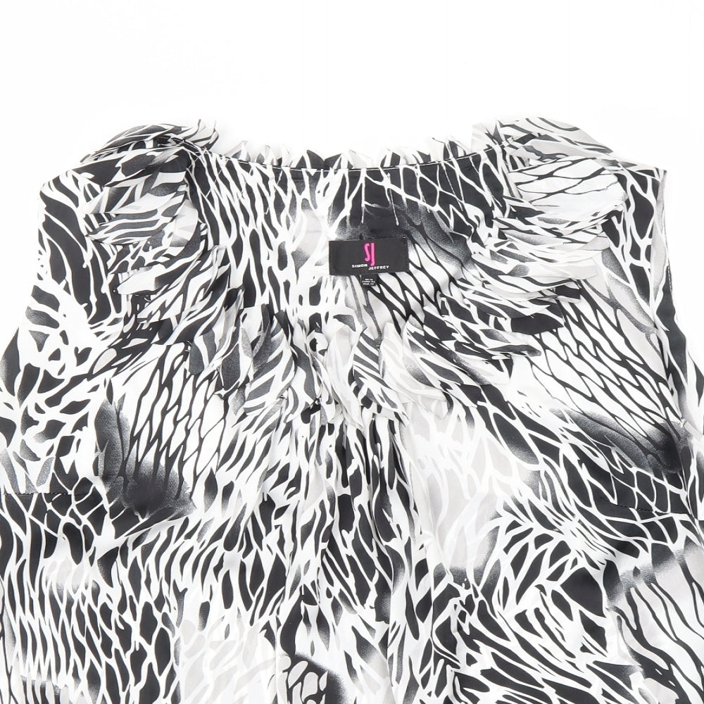 SJ Womens Multicoloured Geometric  Basic Blouse Size 16