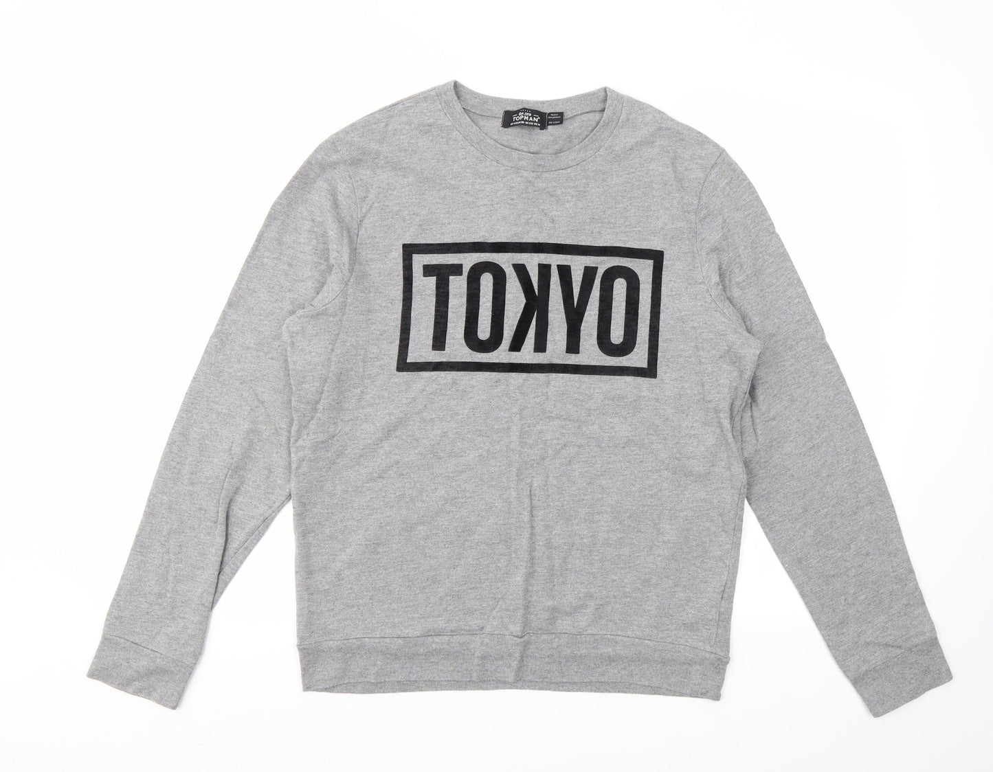 Topman Mens Grey Geometric  Pullover Sweatshirt Size M