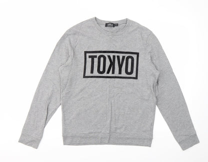Topman Mens Grey Geometric  Pullover Sweatshirt Size M
