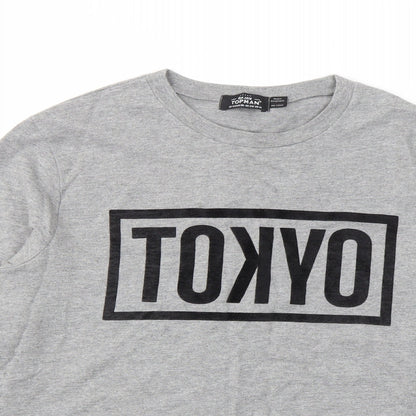 Topman Mens Grey Geometric  Pullover Sweatshirt Size M