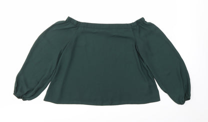 Womens UK Size 10 New Look Green Basic Blouse
