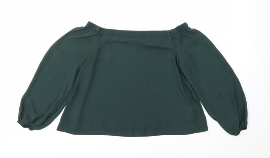 Womens UK Size 10 New Look Green Basic Blouse