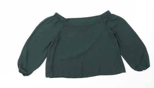 Womens UK Size 10 New Look Green Basic Blouse
