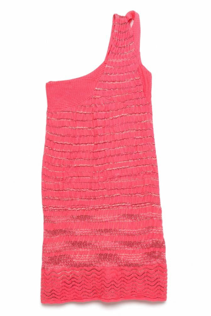 Front view of women’s red geometric fit & flare, size UK 12