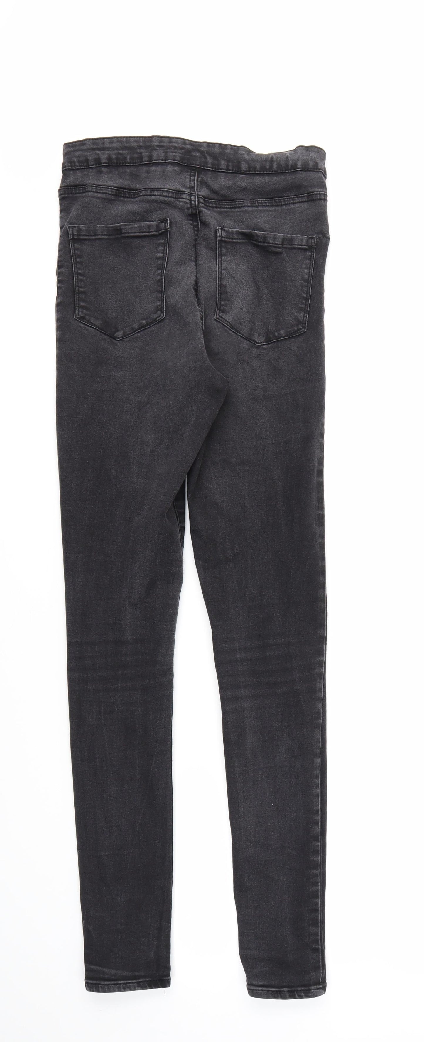 DENIM &CO  Womens Black Houndstooth  Skinny Jeans Size 12 L30 in