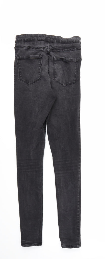 DENIM &CO  Womens Black Houndstooth  Skinny Jeans Size 12 L30 in