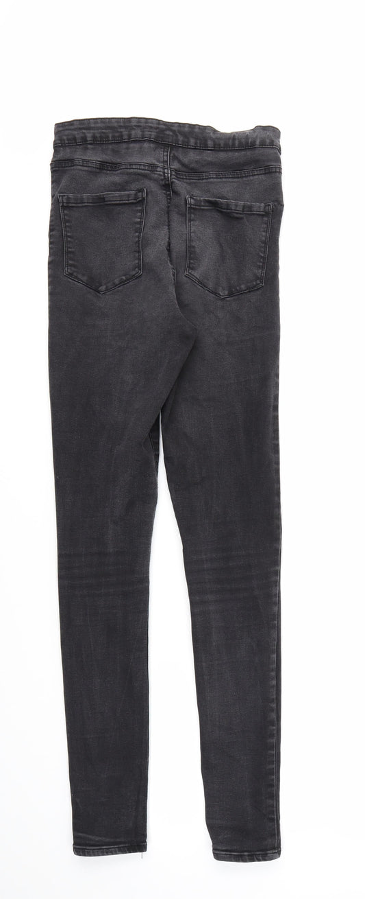 DENIM &CO  Womens Black Houndstooth  Skinny Jeans Size 12 L30 in