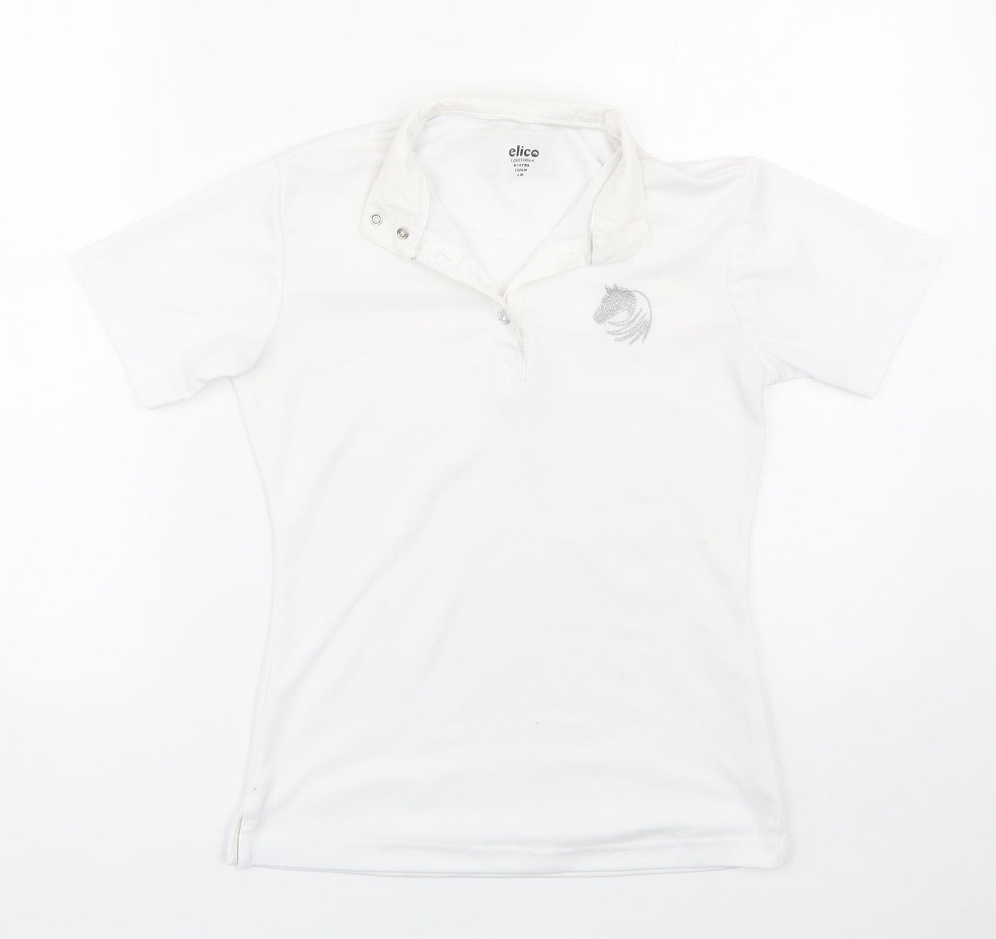 Elico Girls White   Basic Polo Size 9-10 Years