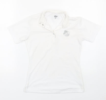 Elico Girls White   Basic Polo Size 9-10 Years