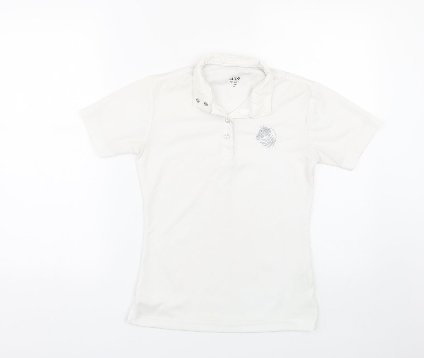 Elico Girls White   Basic Polo Size 9-10 Years