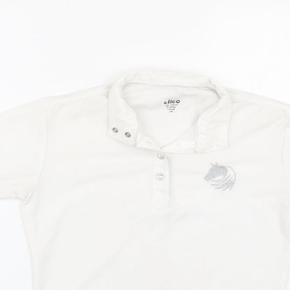 Elico Girls White   Basic Polo Size 9-10 Years