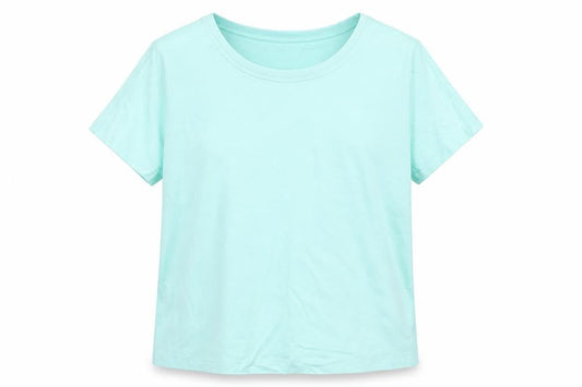Front view of Country Casuals women’s green basic t-shirt, size S