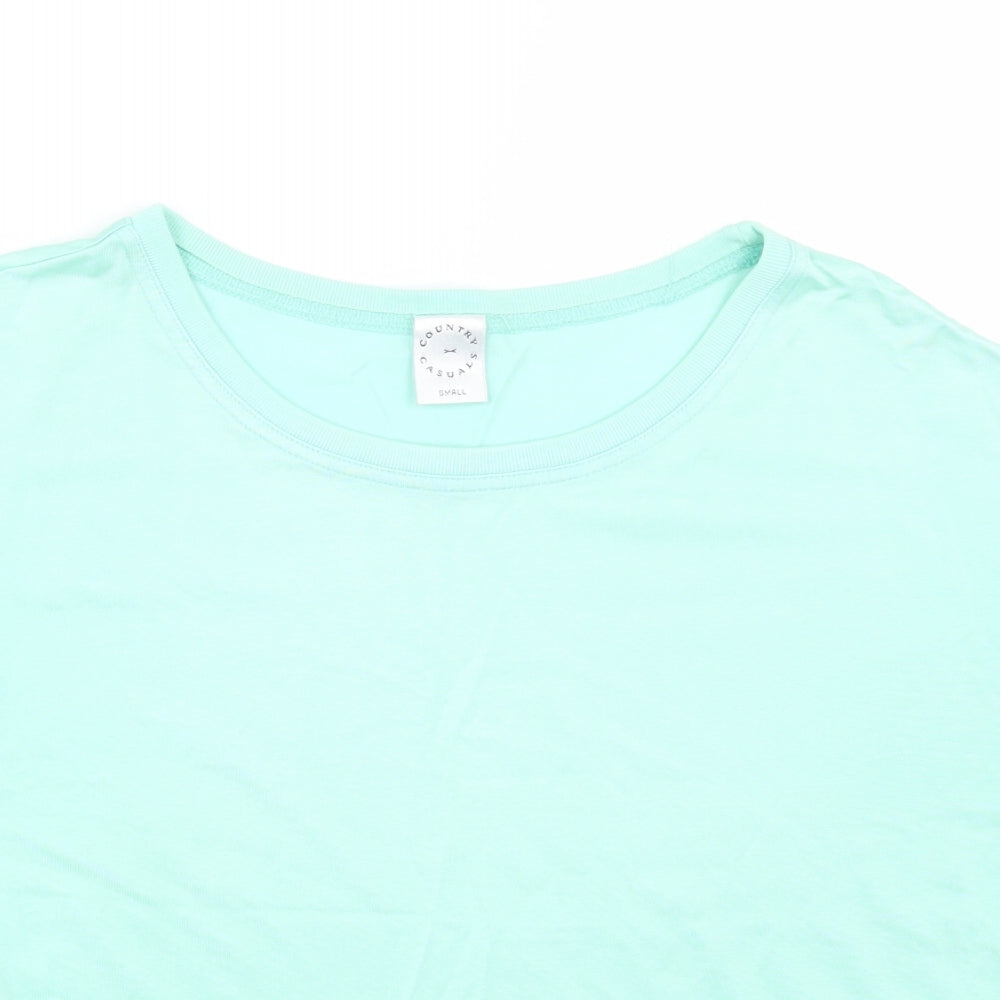 Womens UK Size S Country Casuals Green Basic T-Shirt