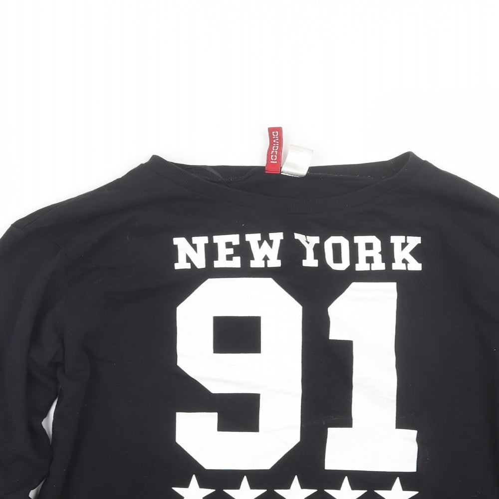 H&M Womens Black   Pullover Sweatshirt Size XS