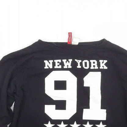 H&M Womens Black   Pullover Sweatshirt Size XS