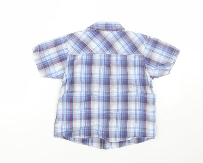 Ladybird Boys Blue Plaid  Basic Button-Up Size 5-6 Years