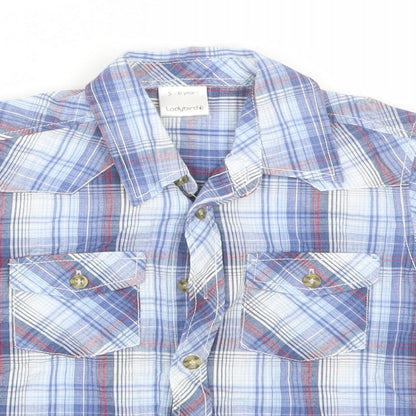 Ladybird Boys Blue Plaid  Basic Button-Up Size 5-6 Years