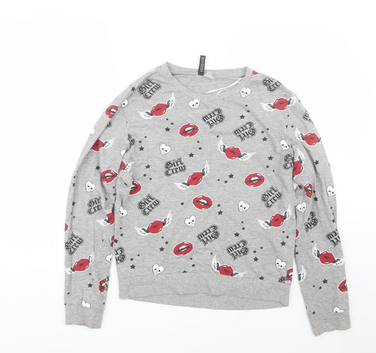 H&M Womens Grey   Pullover Sweatshirt Size S