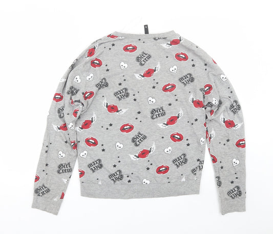 H&M Womens Grey   Pullover Sweatshirt Size S