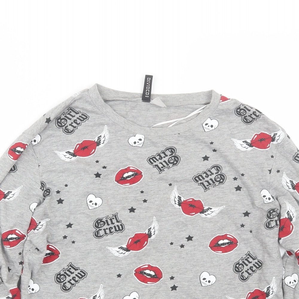 H&M Womens Grey   Pullover Sweatshirt Size S