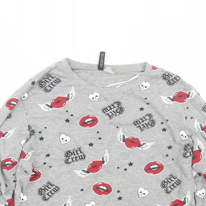H&M Womens Grey   Pullover Sweatshirt Size S